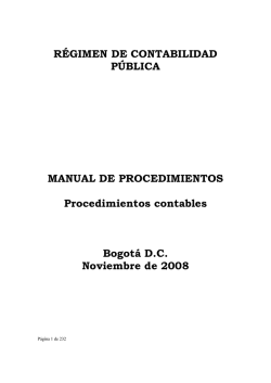 RÉGIMEN DE CONTABILIDAD PÚBLICA MANUAL DE