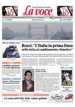 Renzi: &ldquo;L`Italia in prima linea