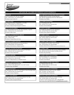 LISTADO DE TALLERES SUGERIDOS SANTO DOMINGO
