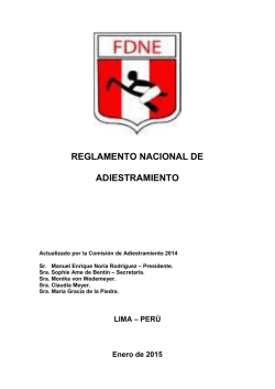 Reglamento Nacional de Adiestramiento 2015