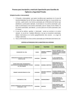 Proceso para Inscripción y matrícula Capacitación para Guardias de