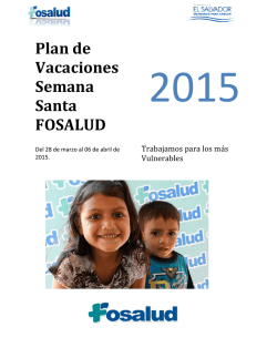 Plan Vacaciones Semana Santa FOSALUD 2015