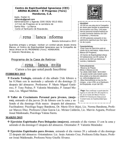 Boletín Centro de Espiritualidad Ignaciana(Arena Blanca)