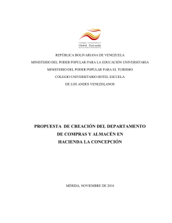 propuesta de creación del departamento de compras y almacén