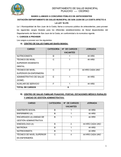 DEPARTAMENTO DE SALUD MUNICIPAL PUAUCHO ---