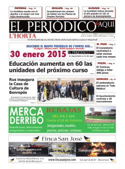 L`HORTA Educación aumenta en 60 las unidades del próximo curso
