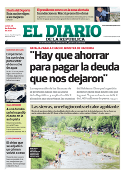 "Hay que ahorrar para pagar la deuda que nos dejaron"