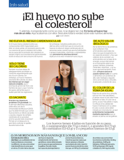 “¡El huevo no sube el colesterol!” Revista MIA