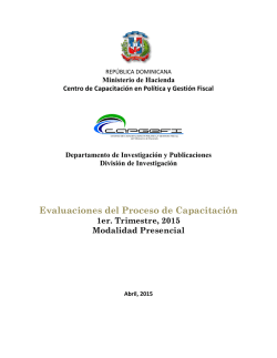 Evaluación Proceso Académico Presencial 1er Trimestre 2015