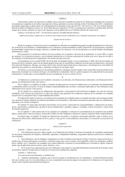 Ordenanza Tenencia Animales Lebrija