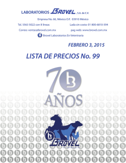 LISTA DE PRECIOS No. 99