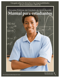 Manual para estudiantes - Anne Arundel County Public Schools