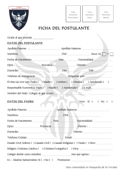 FICHA DEL POSTULANTE - Colegio Santa Rosa de Chosica