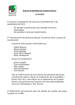 Acta de la asamblea de Cambiar Huesca del 1 de octubre de 2015