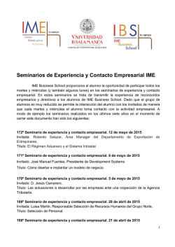 Seminarios de Experiencia y Contacto Empresarial IME