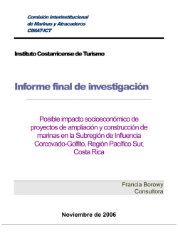 Informe final de investigación - Instituto Costarricense de Turismo | ICT