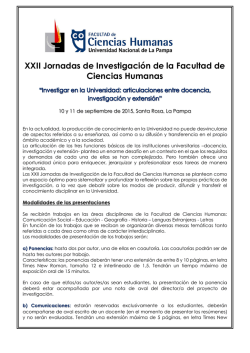 XXII Jornadas de Investigación de la Facultad de Ciencias Humanas