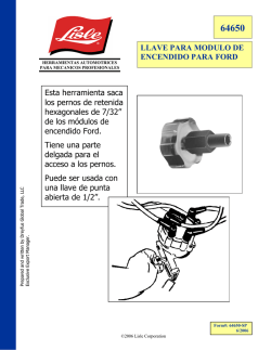 Ficha Técnica Llave para modulo de encendido para Ford