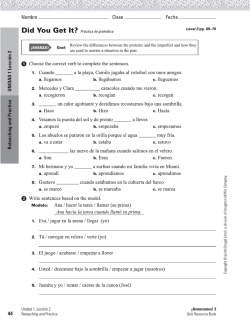 Did Yº " G et It ? Práctica de gramática Level 3 pp. 69—70