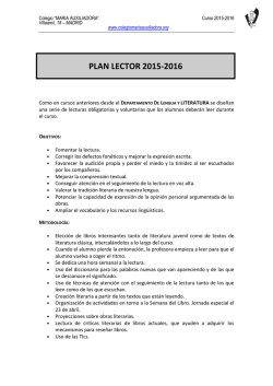 Plan Lector - ESO - Colegio María Auxiliadora