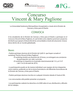 Concurso Vincent & Mary Paglione - Bienvenidos a la División de