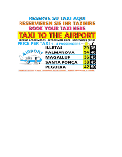 tarifas / prices - Radio Taxi Calvia