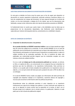 Guía para depositar documentos de investigación en RODERIC