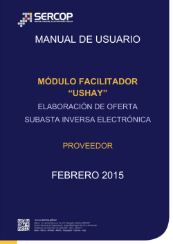 Manual USHAY - Oferta - Subasta inversa electronica Servicios