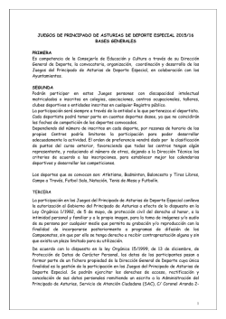 Bases Generales Juegos Deportivos del Principado de Asturias de