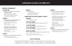 CARTELERA CULTURAL OCTUBRE 2015