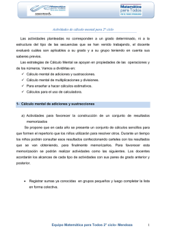 C&aacute;lculo mental 2&deg; ciclo