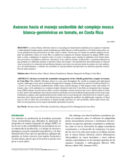 Avances hacia el manejo sostenible del complejo mosca blanca