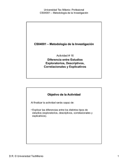 CS04001 – Metodología de la Investigación Metodología de la