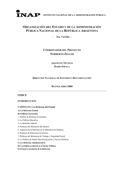 Organización del Estado y de la Administración Pública Nacional
