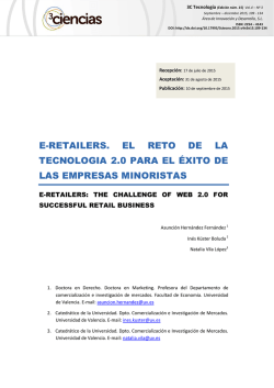 e-retailers. el reto de la tecnologia 2.0 para el éxito de