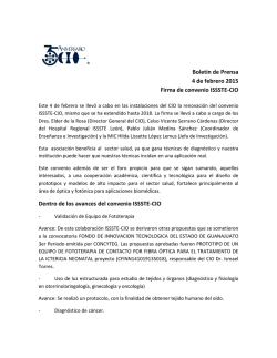 Boletín de Prensa 4 de febrero 2015 Firma de convenio ISSSTE