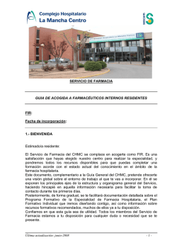 Guía de acogida FIR Farmacia - Servicio Farmacia del CH