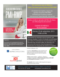 Por primera vez en México Taller Secretos para Salvar el PMI-RMP