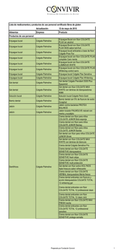 Lista de medicamentos y productos de uso personal