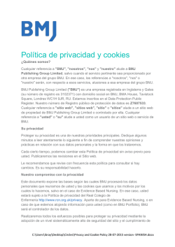 Política de privacidad y cookies