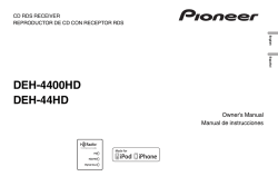 DEH-4400HD DEH-44HD - Pioneer Electronics