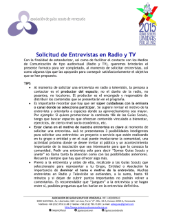 Instructivo para la solicitud de entrevistas en Radio y Televisi&oacute;n