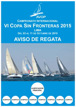 AVISO DE REGATA – VI COPA SIN FRONTERAS 2015