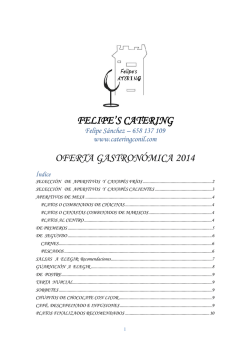 FELIPE`S CATERING OFERTA GASTRONÓMICA 2014