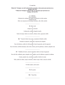 C o m i d a Menú de 7 tiempos: un mil cuatrocientos noventa y cinco