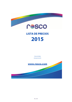 Lista de Precios Rosco 2015