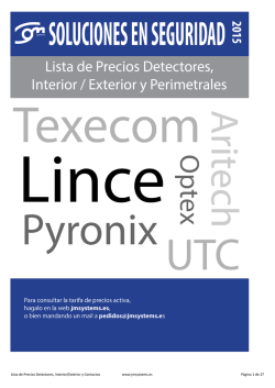 Lista de Precios Detectores, Interior/Exterior y