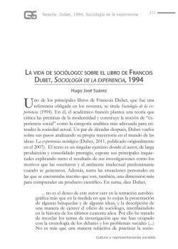 LA VIDA DE SOCIÓLOGO : SOBRE EL LIBRO DE FRANCOIS