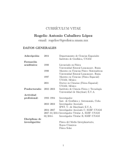 CURRÍCULUM VITAE Rogelio Antonio Caballero López email