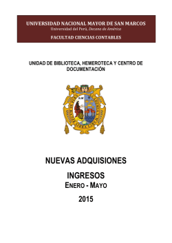 adquisiciones 2015 - unmsm - Universidad Nacional Mayor de San